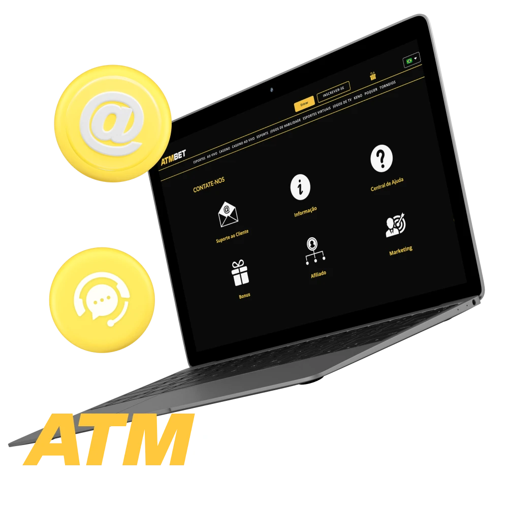 Como posso entrar em contato com a administração do cassino online ATMBET.