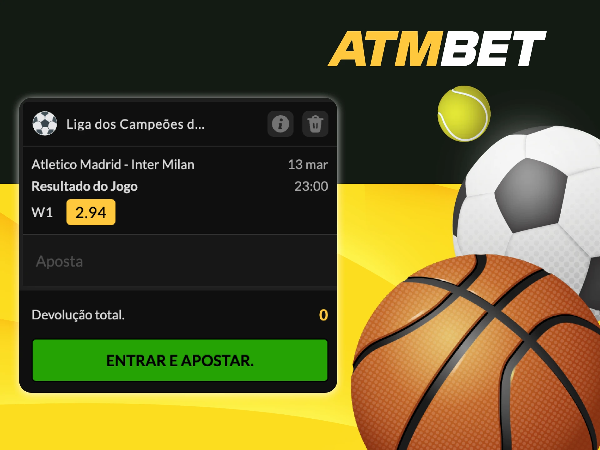 Posso apostar em esportes no cassino online ATMBET.
