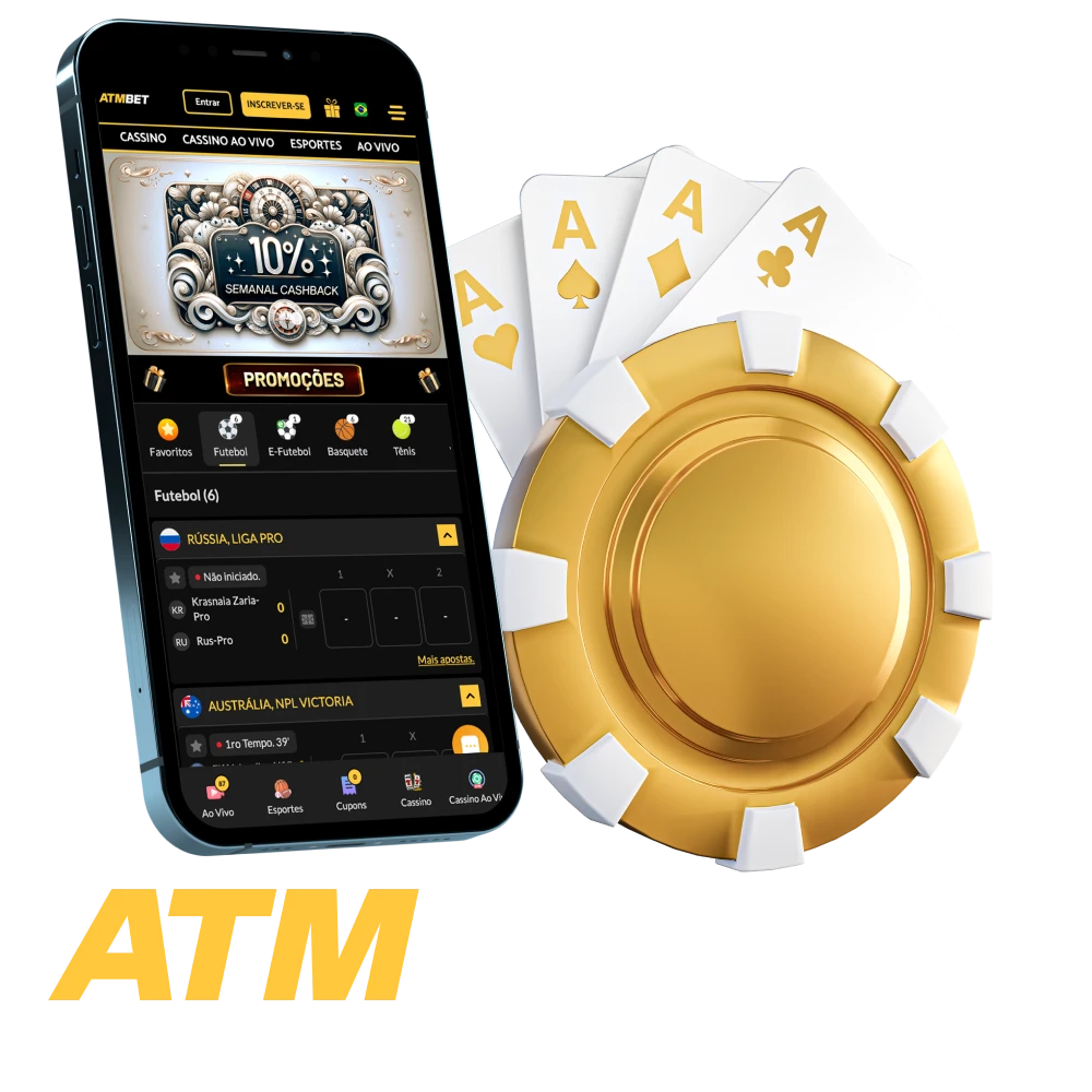 Existe um aplicativo de cassino online ATMBET para o seu telefone.
