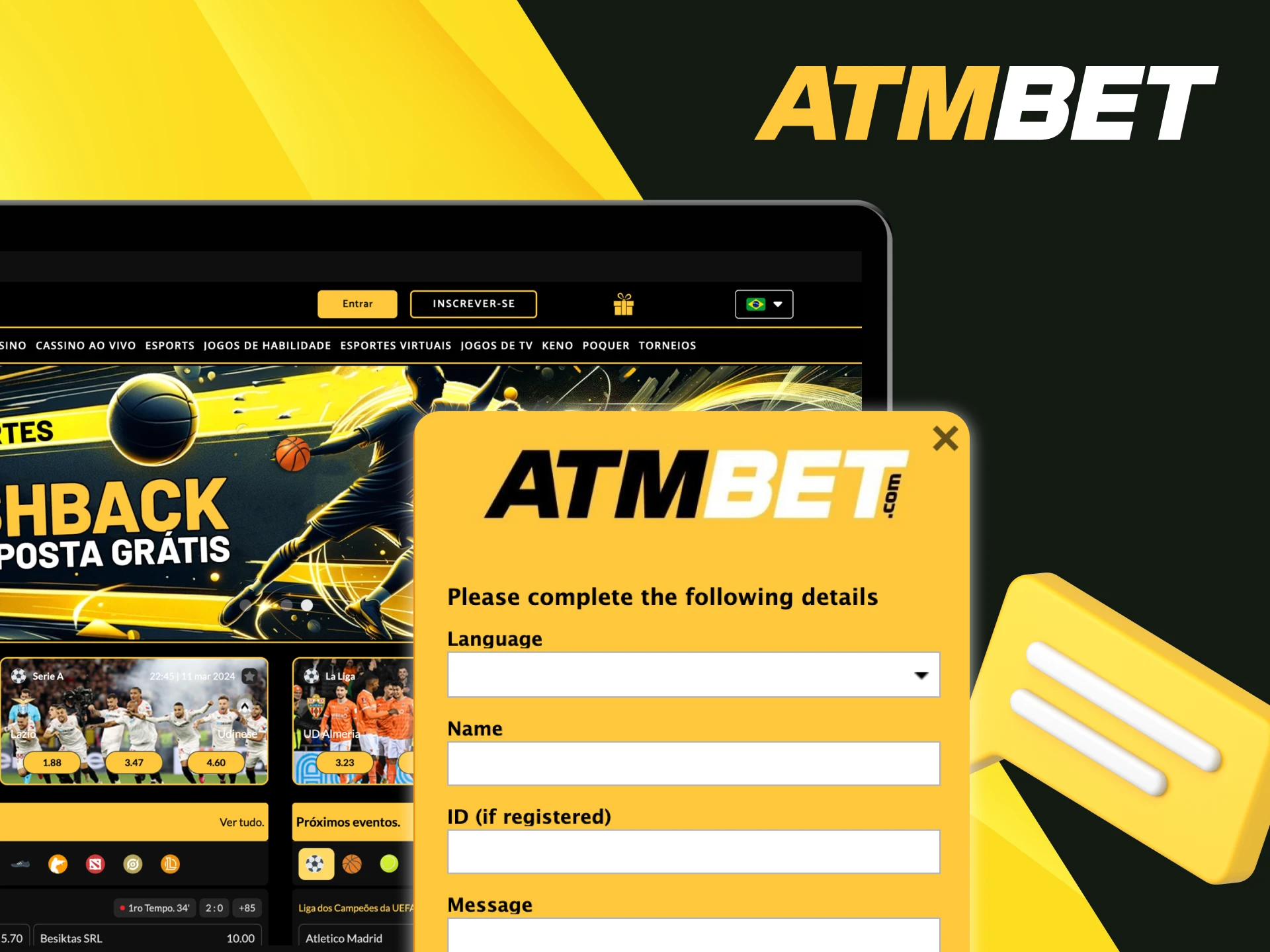 O que é chat ao vivo no site do cassino online ATMBET.