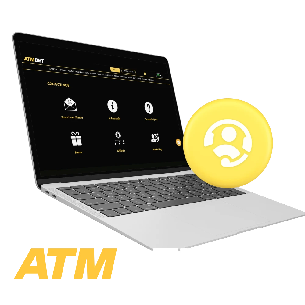 Como posso entrar em contato com a equipe de suporte do cassino online ATMBET.
