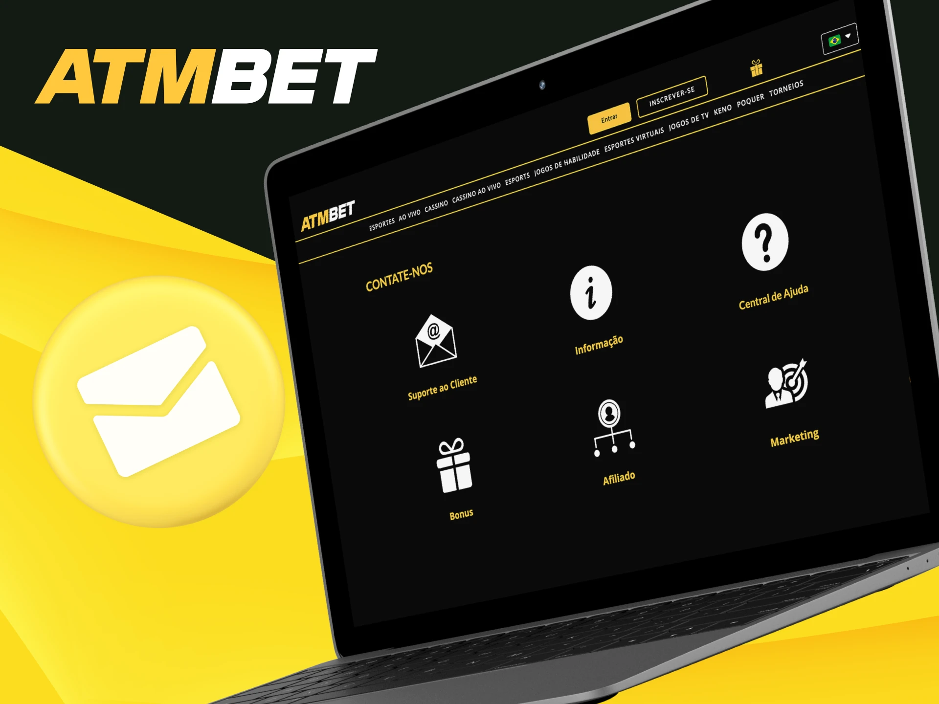 Posso enviar um e-mail para o serviço de suporte do cassino online ATMBET.
