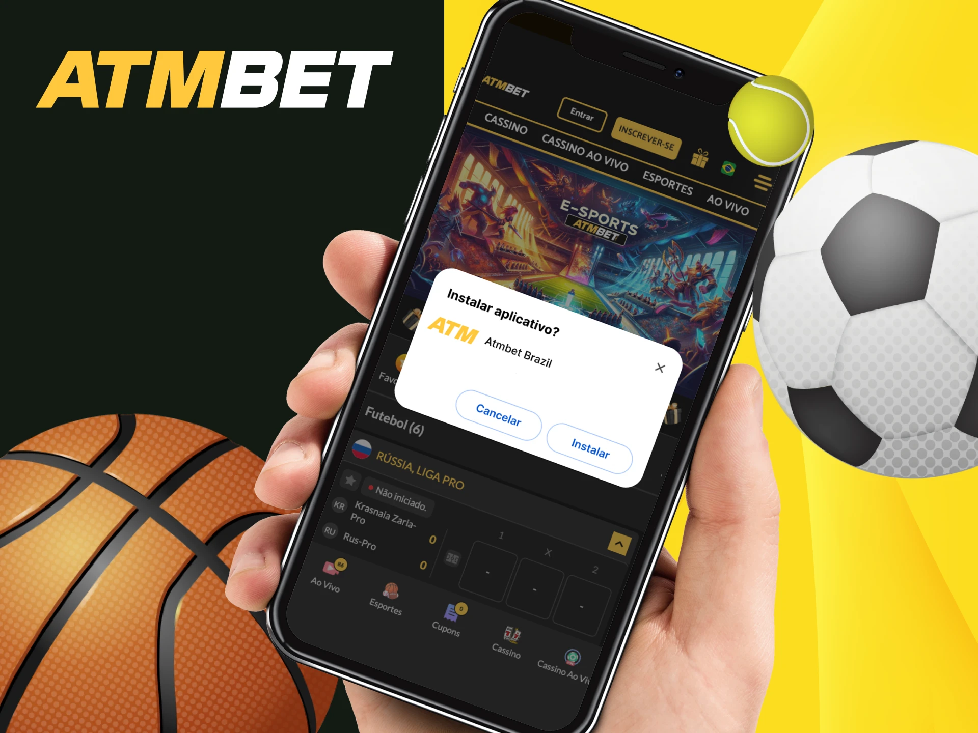 Como baixar o aplicativo de cassino online ATMBET para o seu telefone.