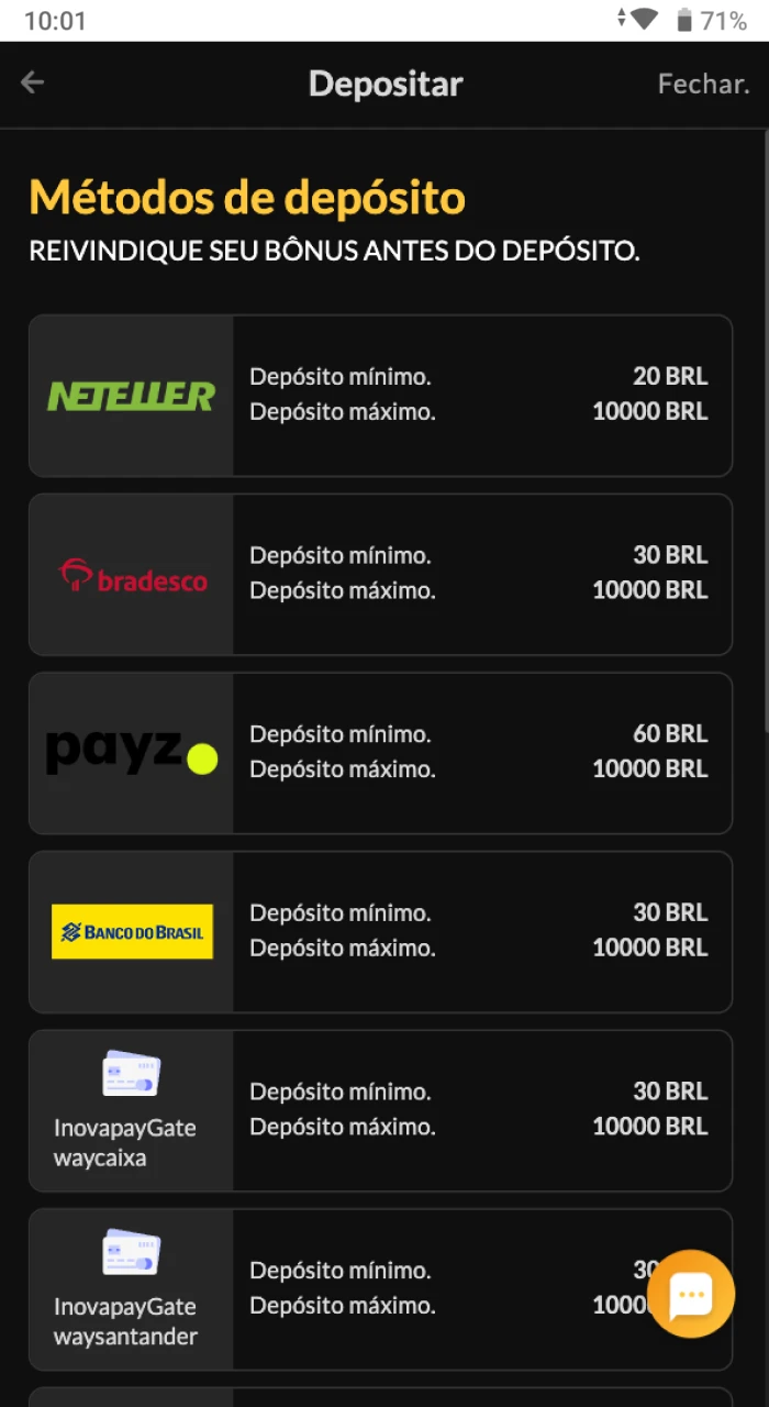 Posso escolher o sistema de pagamento no site do cassino online ATMBET.