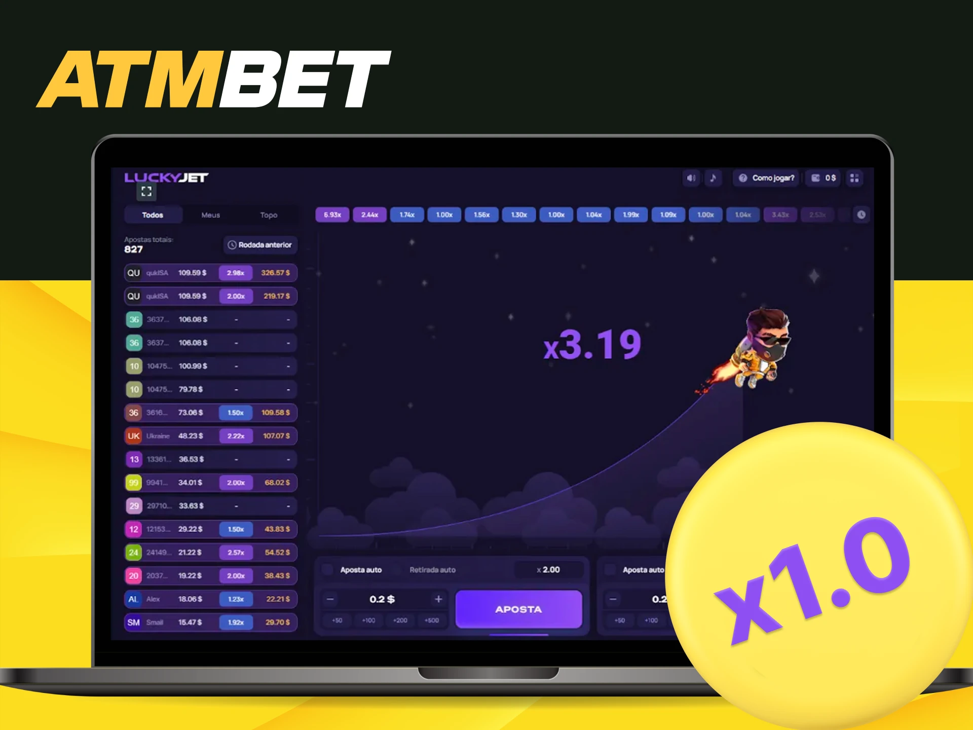 Explore em que se baseia a jogabilidade do Lucky Jet na ATMBET.