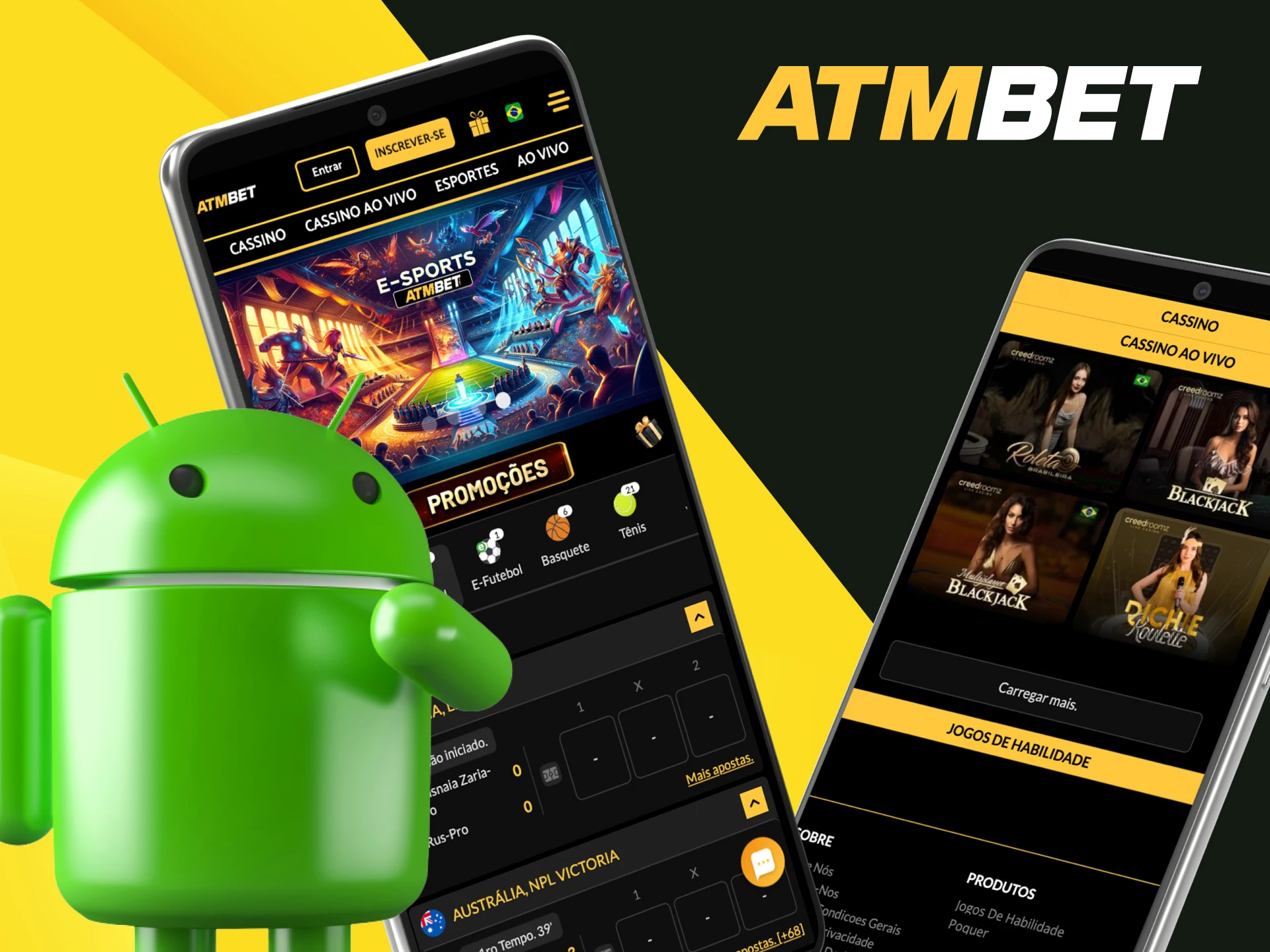 Como posso baixar o aplicativo de cassino online ATMBET no meu telefone Android.