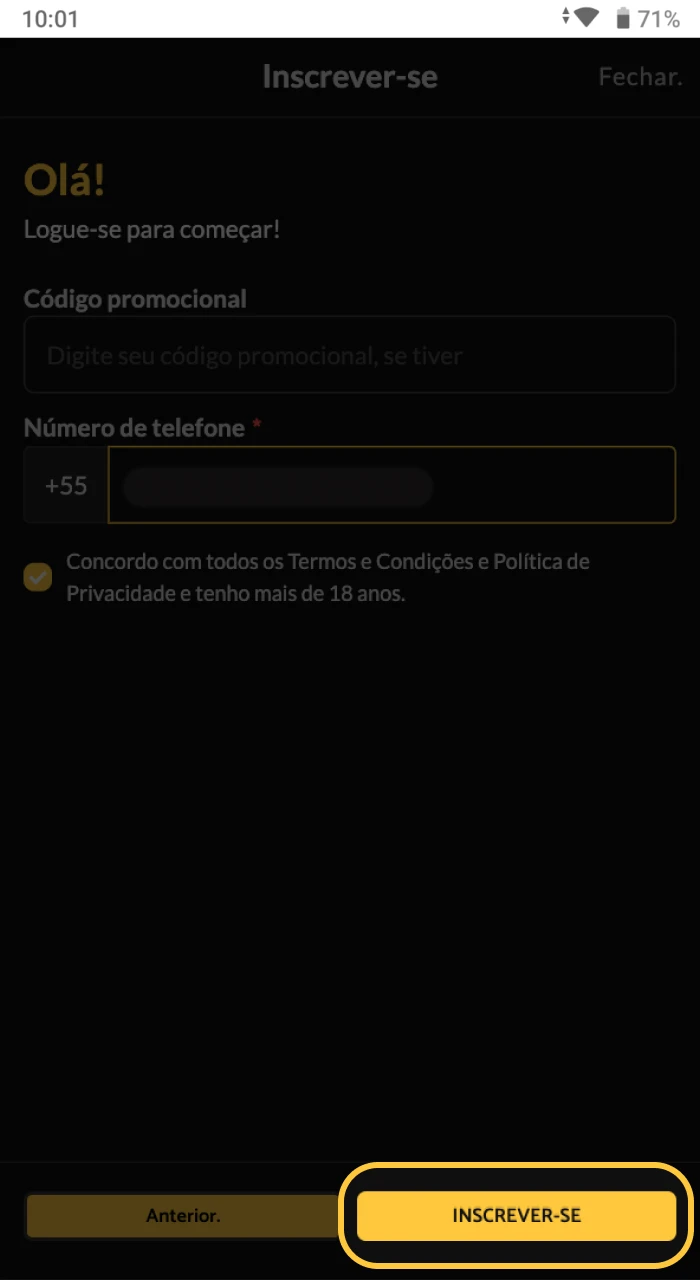 Como completar o registro no site do cassino online ATMBET.